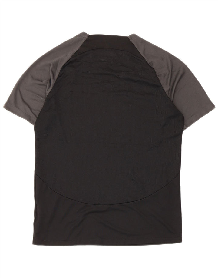 Nike Herren Dri Fit T-Shirt Top Mittelschwarzes Colourblock-Polyester