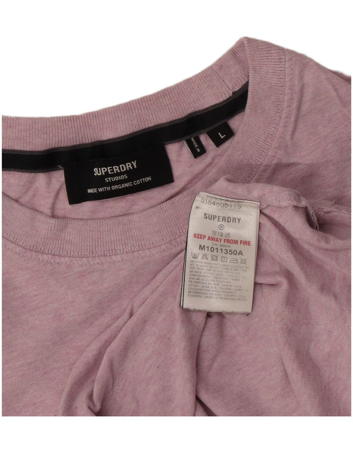Superdry Herren T-Shirt Top Large Rosa Baumwolle