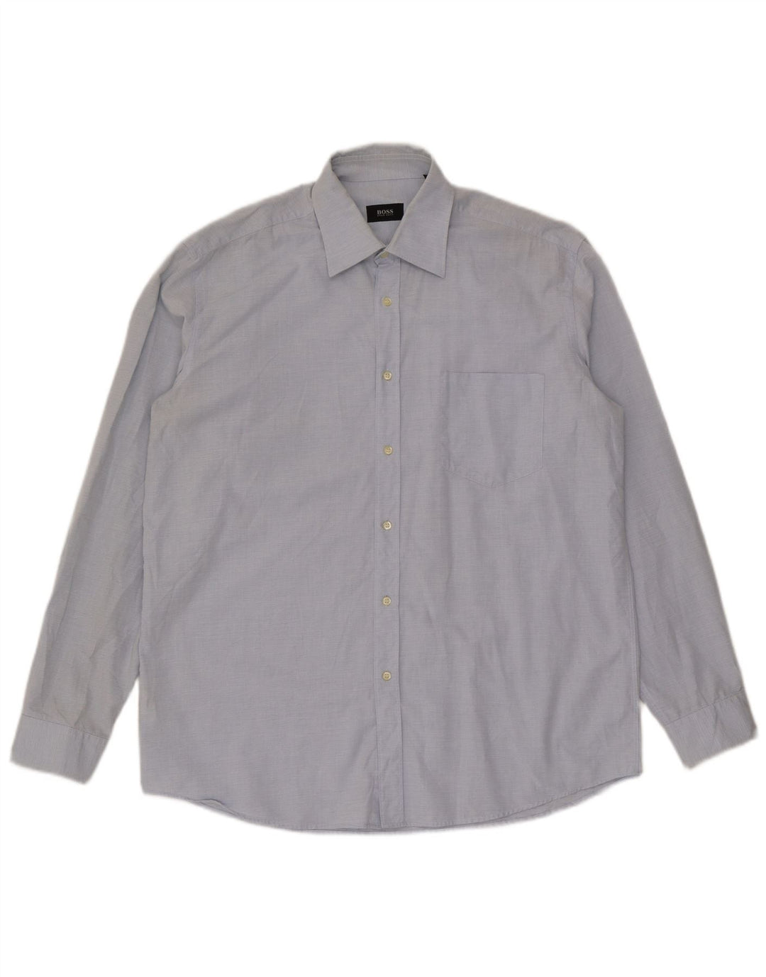 Hugo Boss Herrenhemd Größe 42 16 1/2 große blaue Baumwolle
