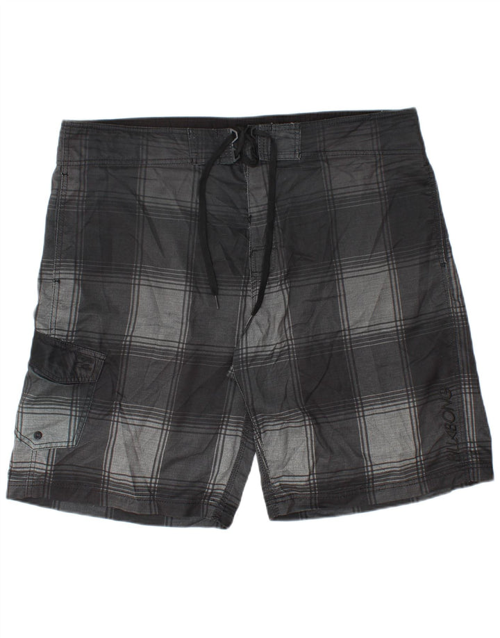 Billabong Herren Badeshorts XL Schwarz kariertes Polyester