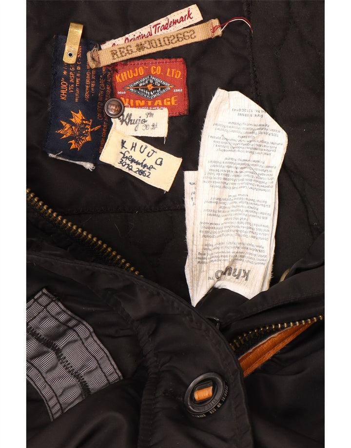 KHUJO Wattierter Damenmantel mit Kapuze, UK 14, Mittelschwarz, Polyester