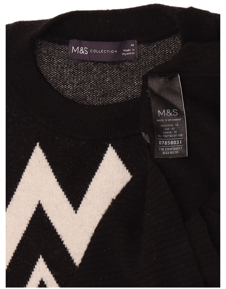 Marks & Spencer Damen-Pullover mit Rundhalsausschnitt, Gr. 14, mittelschwarz