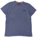 Superdry Herren T-Shirt Top 2XL Blau gefleckte Baumwolle