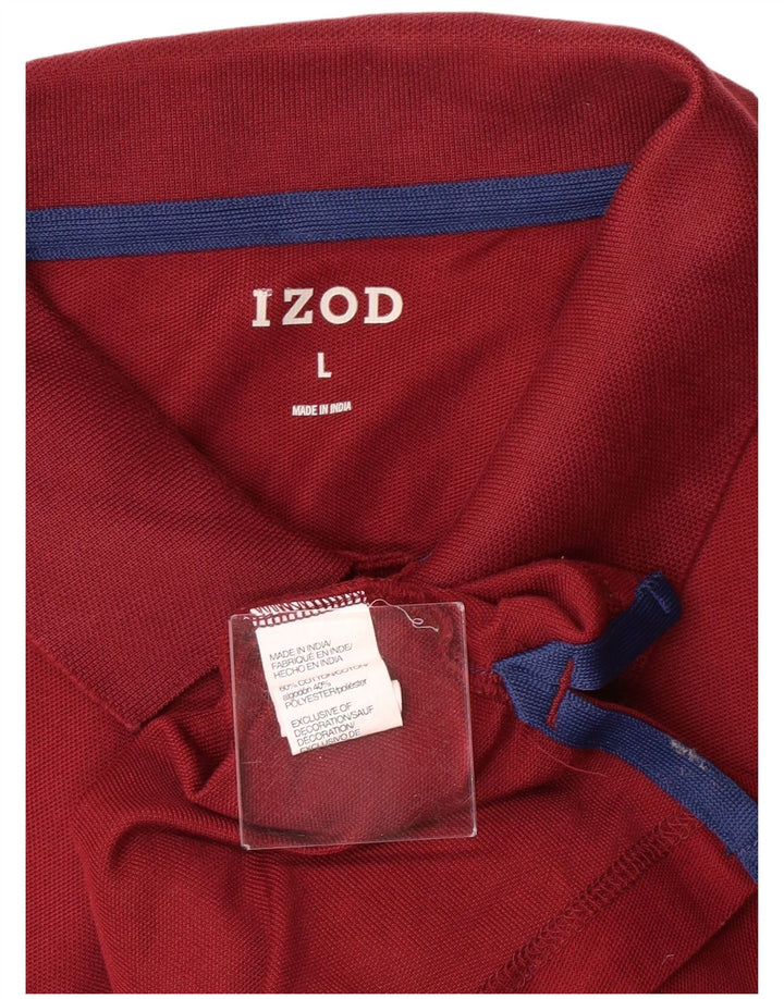 IZOD Herren-Poloshirt, groß, Burgunderrot, Baumwolle