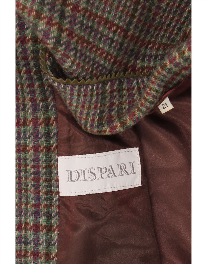 Vintage Damen 2-Knopf-Blazerjacke UK 14 Großer grüner Hahnentritt