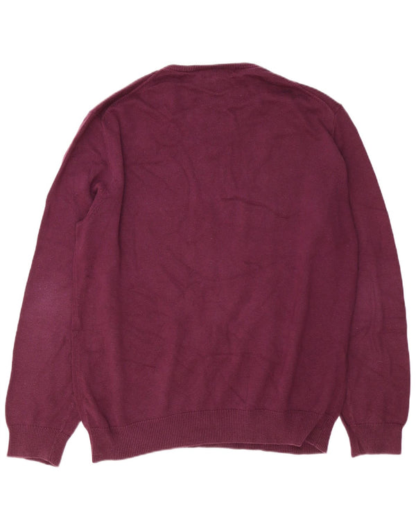 Crew Clothing Herren-Pullover mit V-Ausschnitt, 2XL, Burgunderrot, Baumwolle