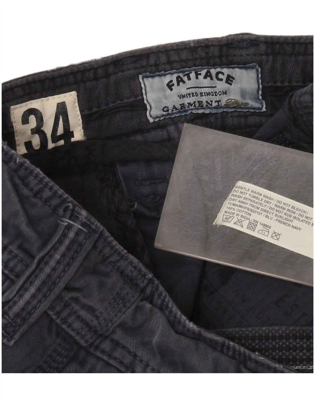 Fat Face Herren-Chino-Shorts, W34, Größe L, Marineblau, Baumwolle