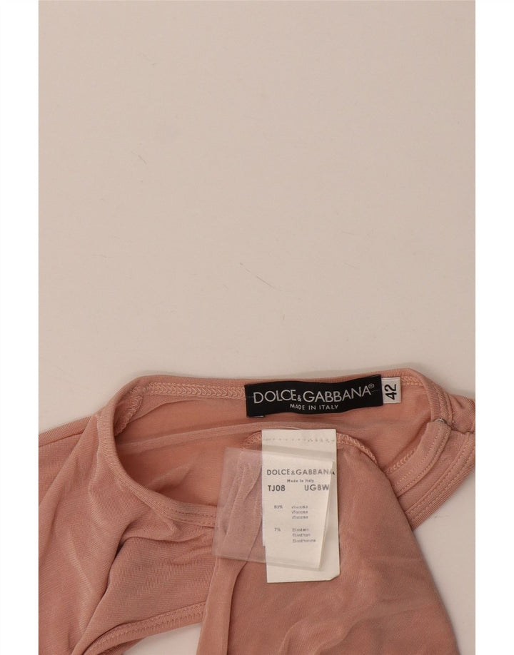 Dolce & Gabbana Damen One-Shoulder-Top IT 42 Mittelrosa Viskose