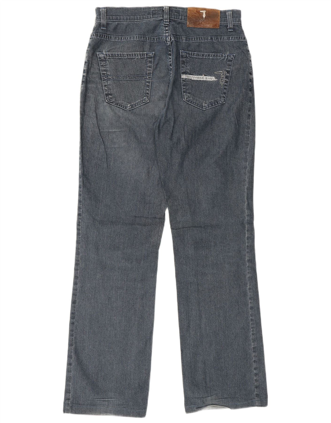 TRUSSARDI Damen Straight Jeans W27 L29 Blaue Baumwolle