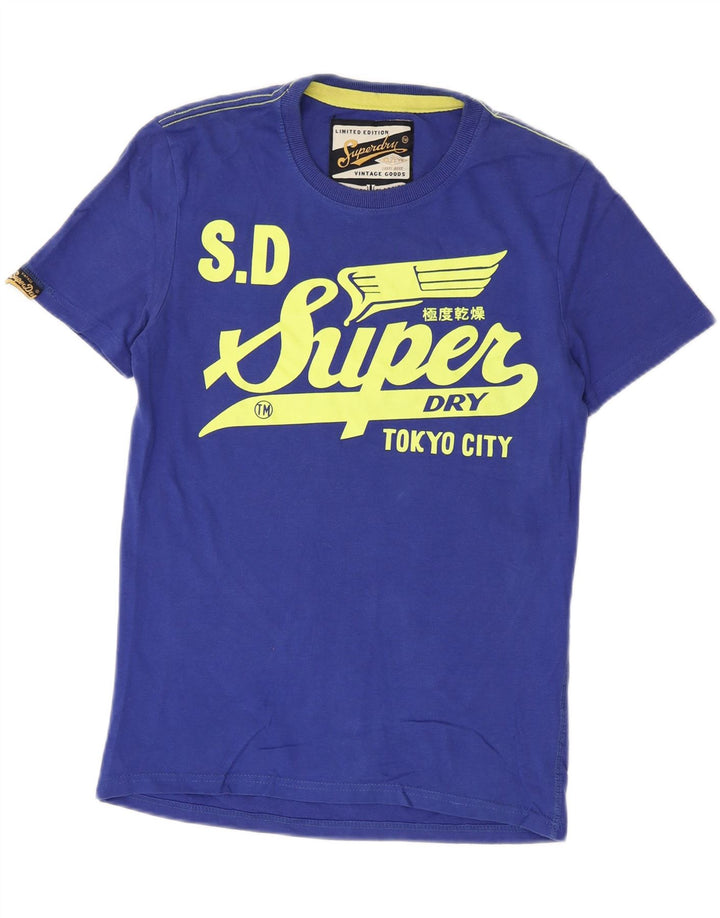 Superdry Herren Grafik-T-Shirt-Oberteil, Größe S, Blau, Baumwolle