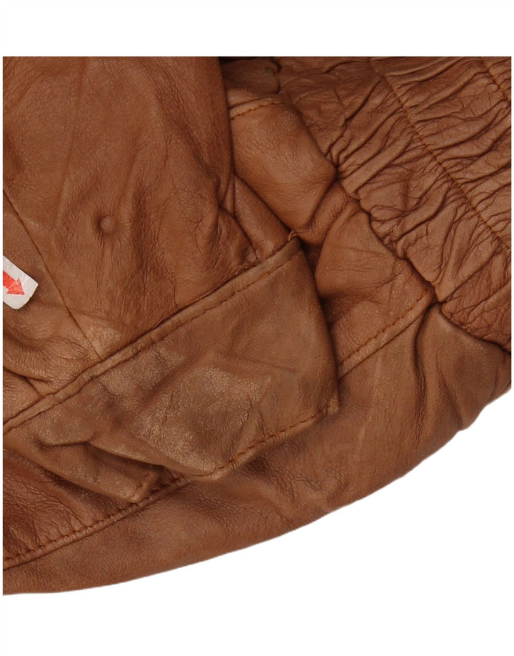 VINTAGE Herren Militärlederjacke UK 44 2XL Braunes Leder