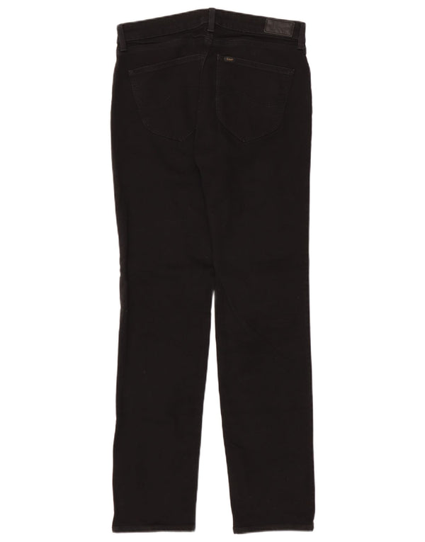 Lee Damen Marion Straight Jeans W31 L33 Schwarze Baumwolle