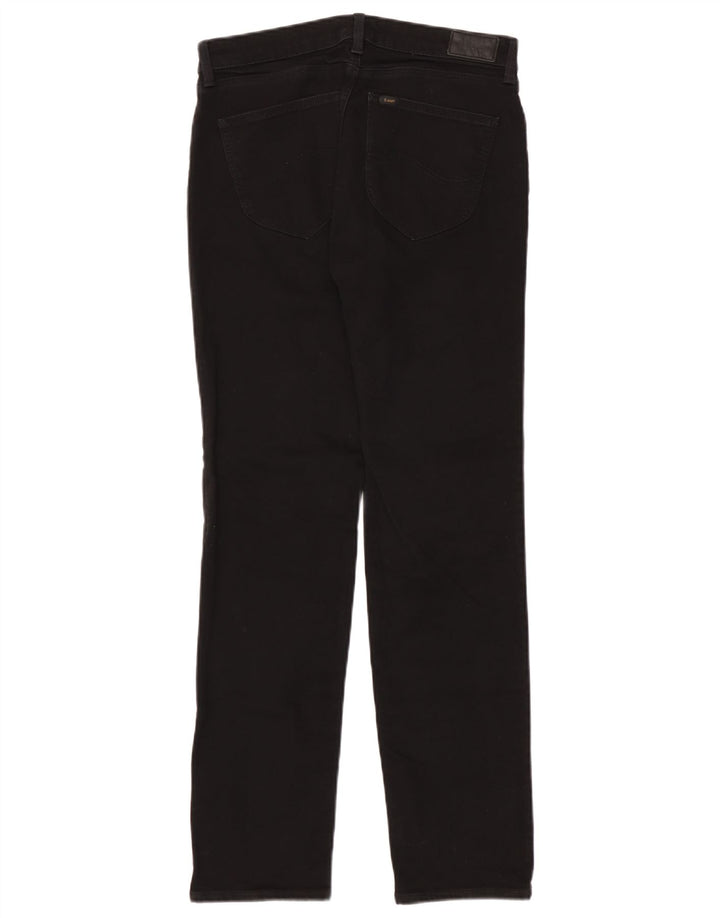 Lee Damen Marion Straight Jeans W31 L33 Schwarze Baumwolle