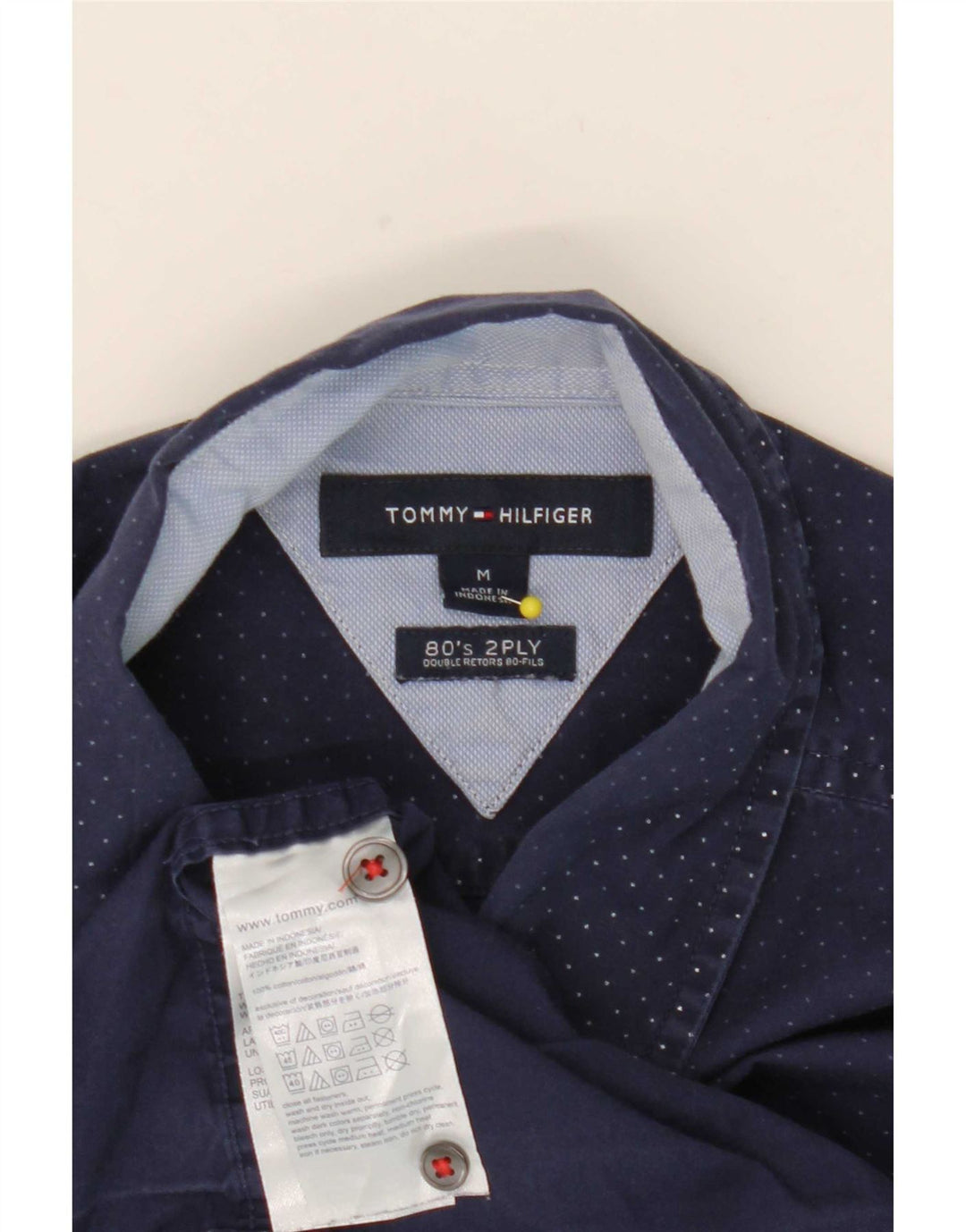 Tommy Hilfiger Herrenhemd aus Baumwolle in mittlerer Marineblau-Optik