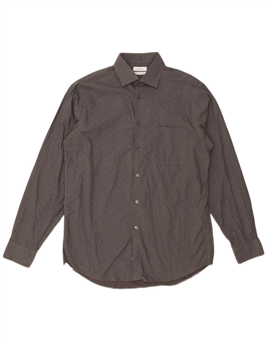 CALVIN KLEIN Herren-Hemd mit normaler Passform, Größe 15 1/2, Mittelgrau mit Blumenmuster