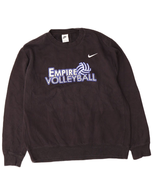 Nike Herren-Sweatshirt „Empire Volleyball Graphic“, groß, aus schwarzer Baumwolle