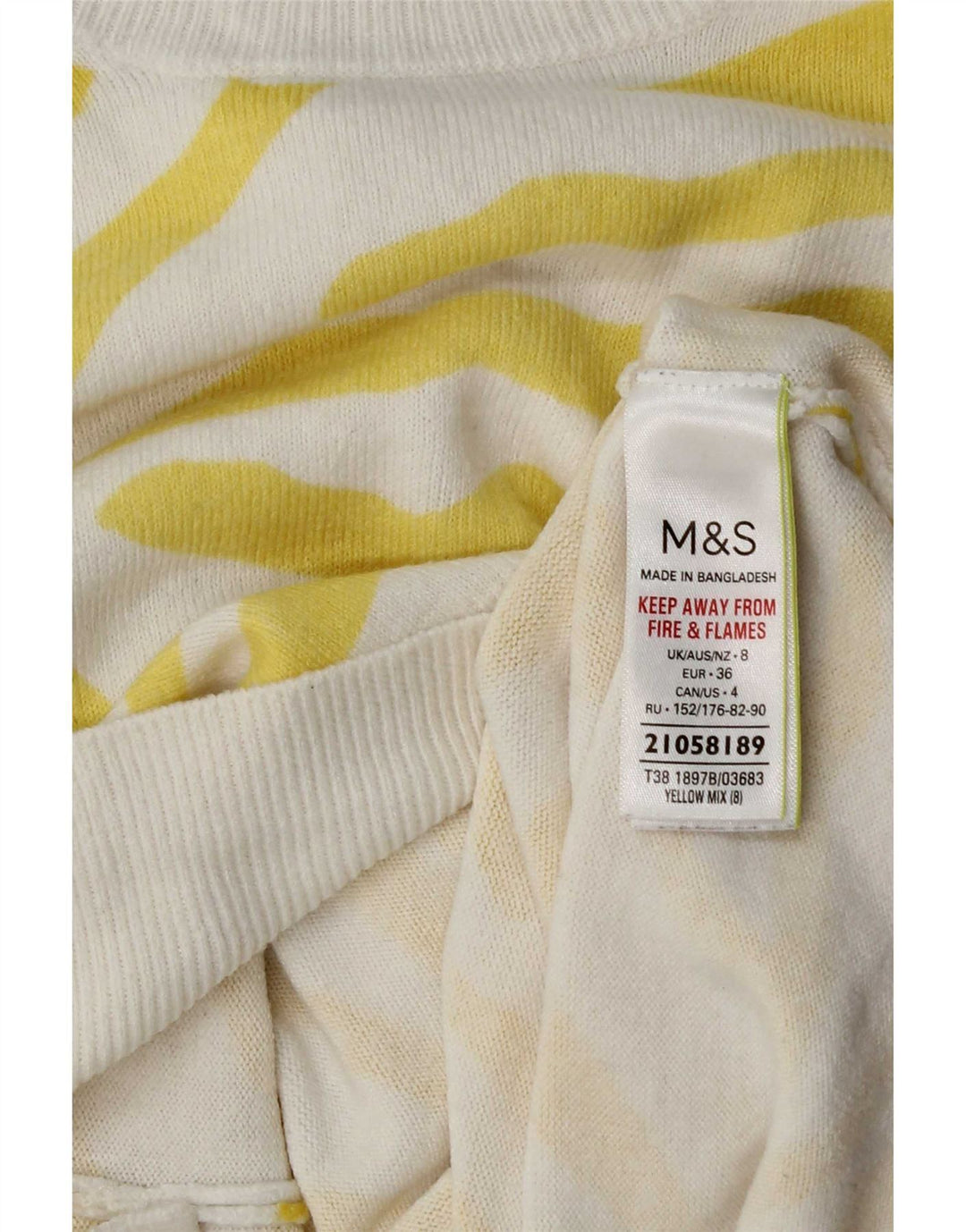 Marks & Spencer Damen-Pullover mit U-Boot-Ausschnitt, Gr. 8, Gelb