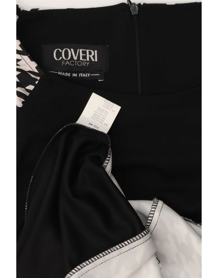 Coveri Damen Langarm-Etuikleid IT 40 Small Black Houndstooth