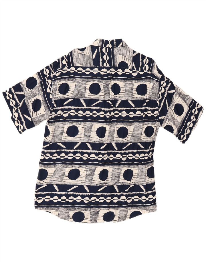 Big Match Herren Kurzarmhemd XL Marineblau Geometrisch