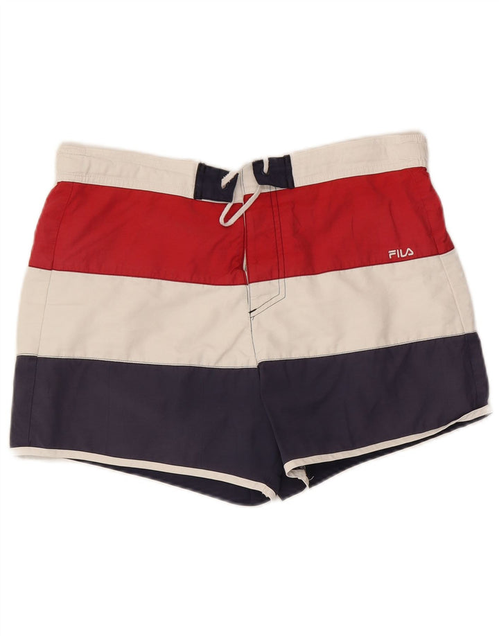 Fila Herren-Badeshorts, mittelgroß, mehrfarbig, Colourblock-Polyester
