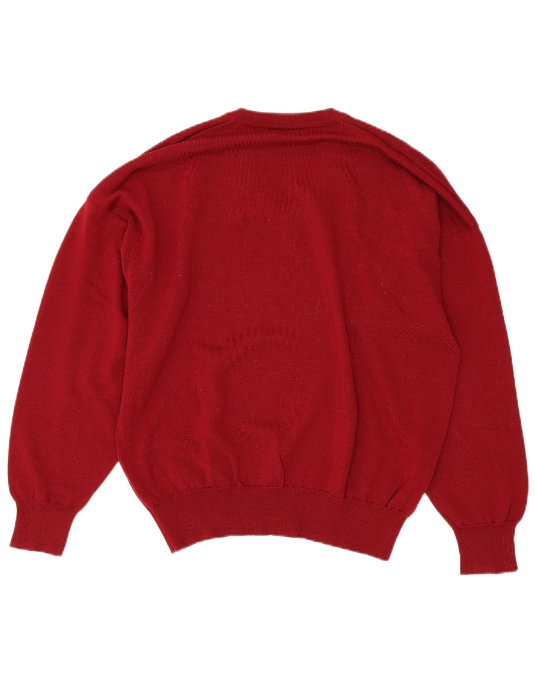Lacoste Herren-Pullover mit V-Ausschnitt, Größe 5, große rote Schurwolle