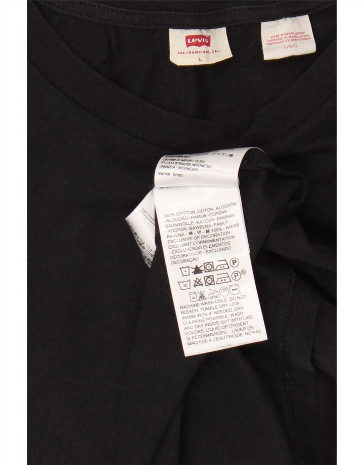 Levi's Damen T-Shirt Top UK 16 Large Schwarz Baumwolle
