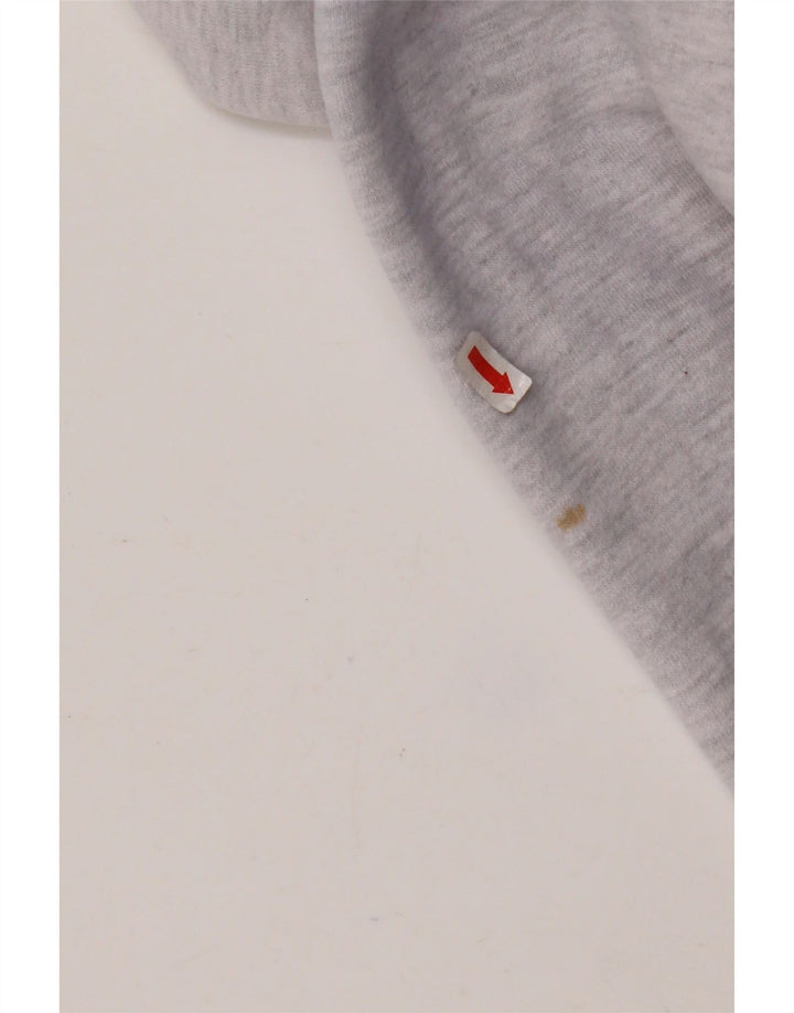 SUPERDRY Damen-Kapuzenpullover mit Grafik, UK 14, mittelgrau gefleckte Baumwolle