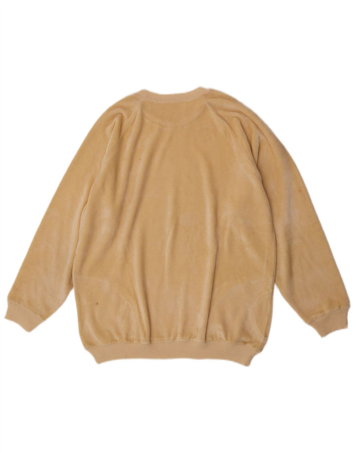 Vintage Damen Velours Sweatshirt Pullover IT 50 XL Gelb