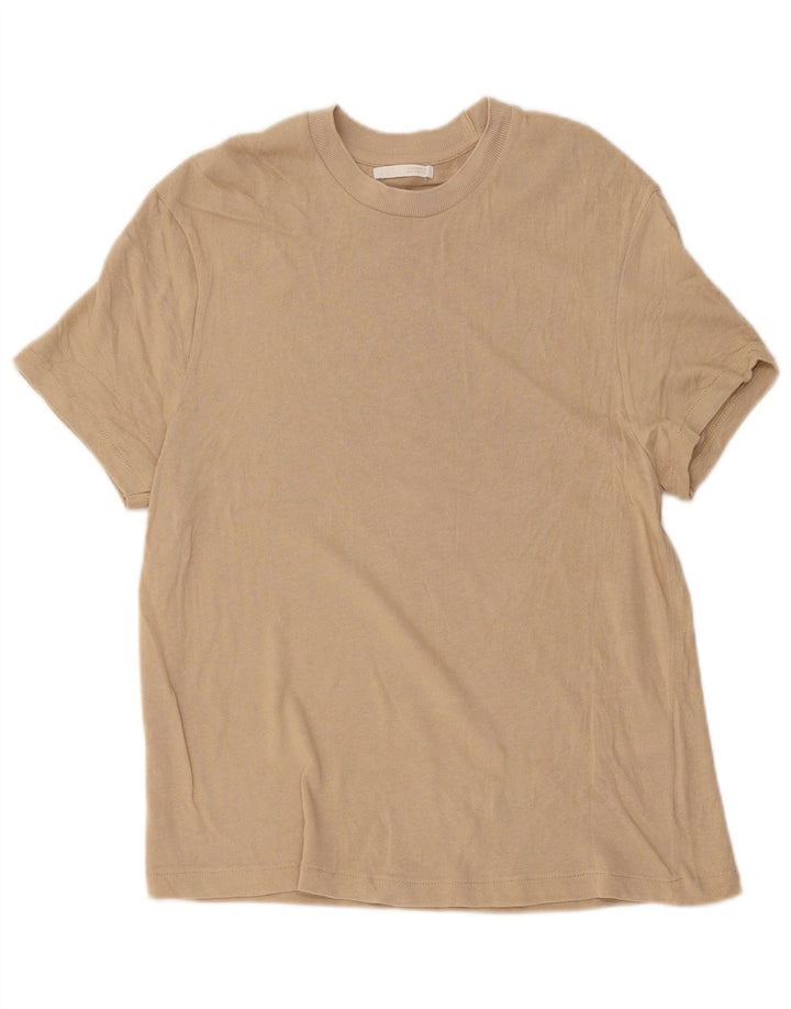 Zara Herren T-Shirt Top Mittelbeige Baumwolle