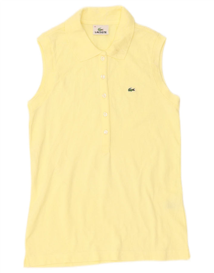 Ärmelloses Lacoste-Poloshirt für Damen, Größe 40, mittelgelbe Baumwolle