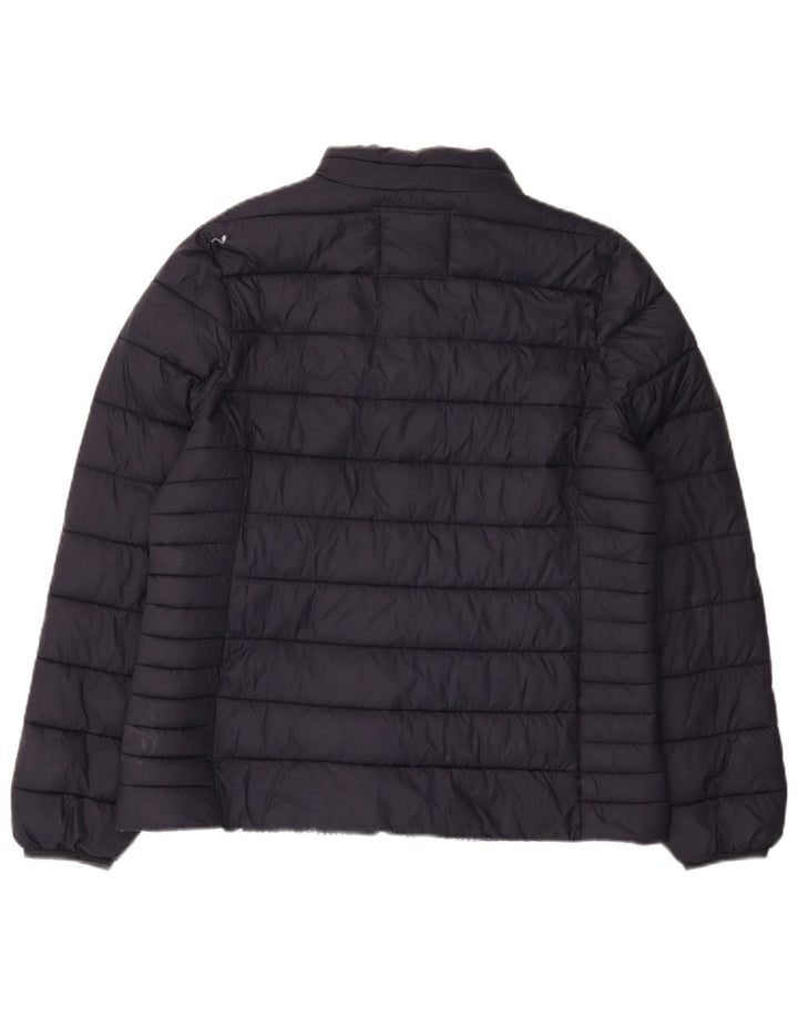 CREW CLOTHING Wattierte Damenjacke UK 16 Large Marineblaues Nylon