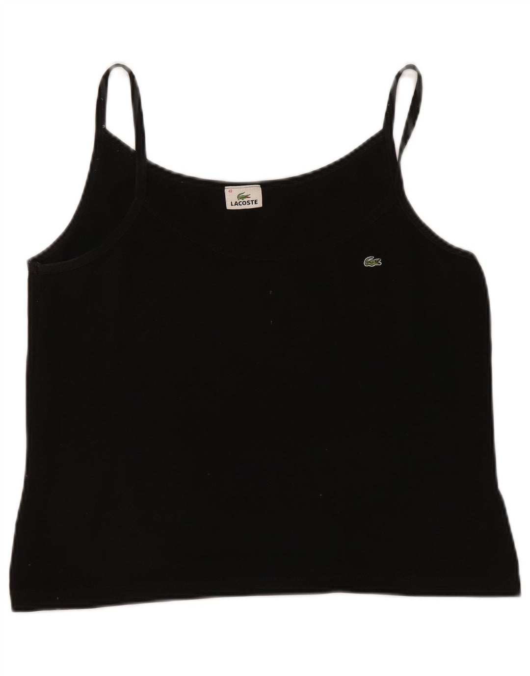 Lacoste Damen Cami Top Größe 48 XL Schwarze Baumwolle