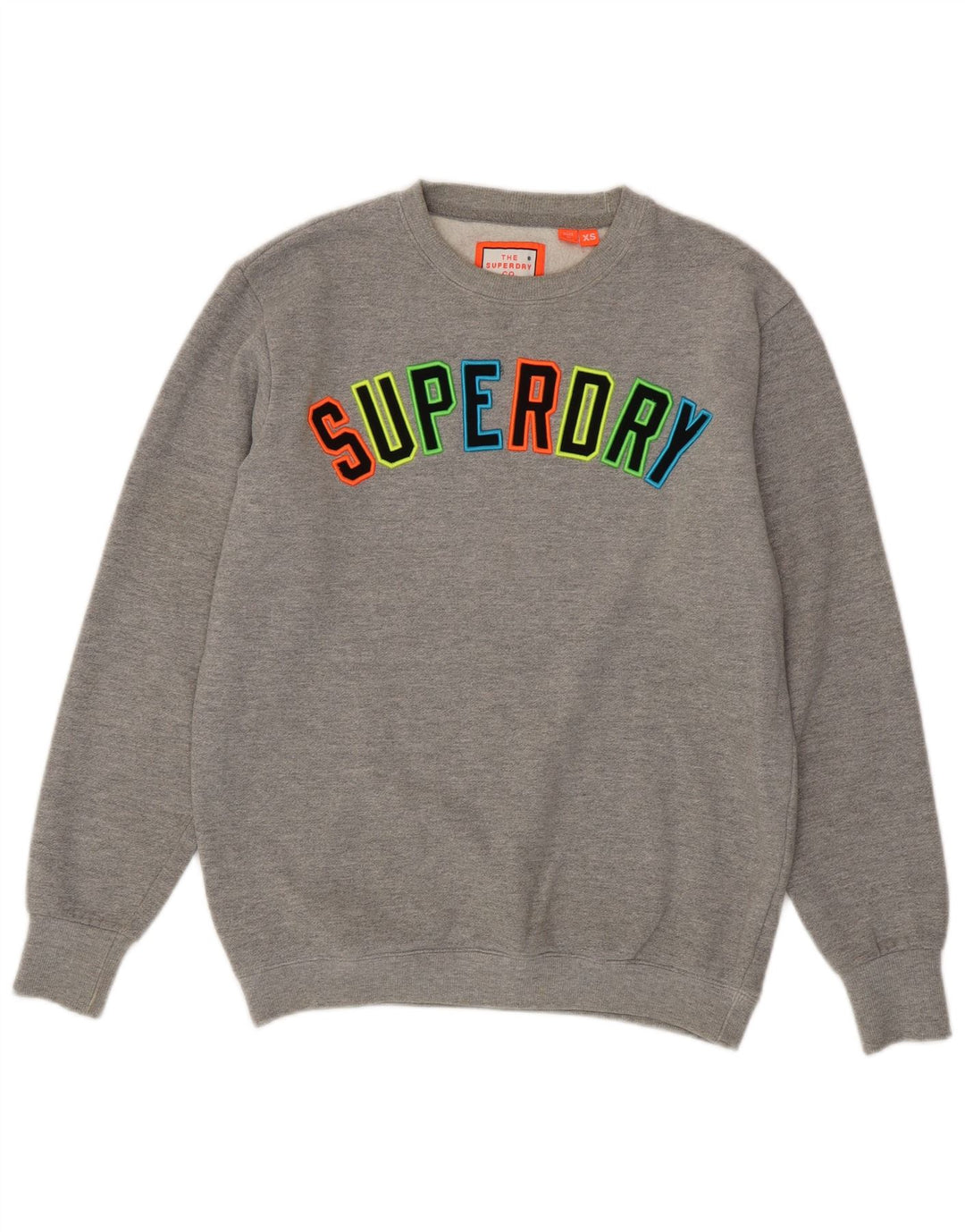 SUPERDRY Herren-Sweatshirt mit lockerer Passform, Grafik, XS, grau meliert, Baumwolle