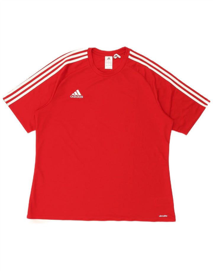 Adidas Herren Climalite T-Shirt Top XL Rot Polyester