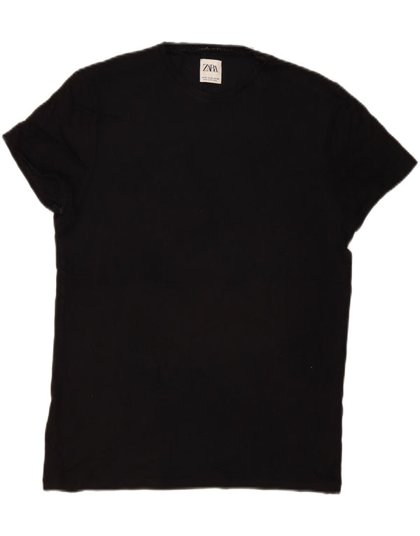 Zara Herren T-Shirt Top Medium Schwarz