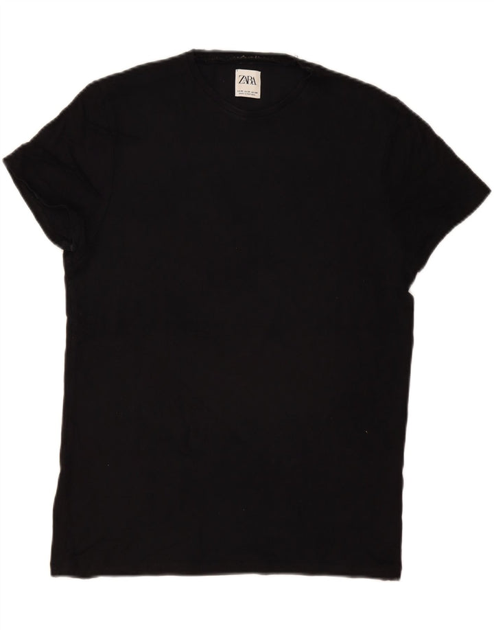 Zara Herren T-Shirt Top Medium Schwarz