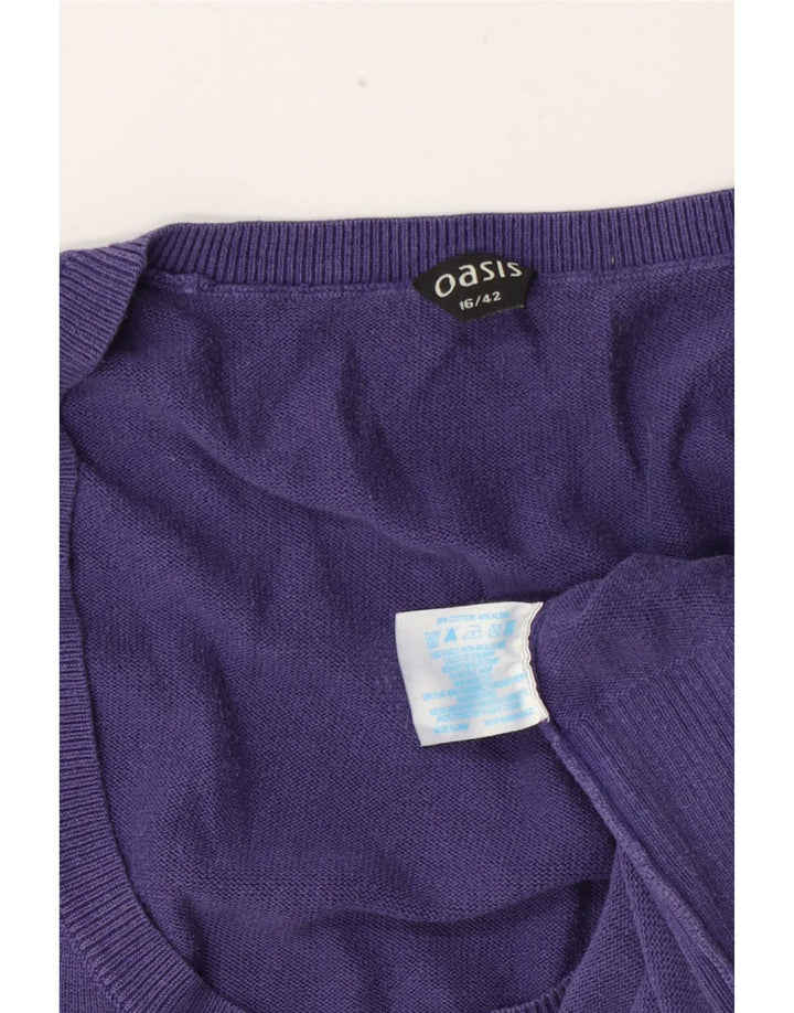 Oasis Damen-Weste-Top, UK 44, Größe L, Marineblau, Baumwolle