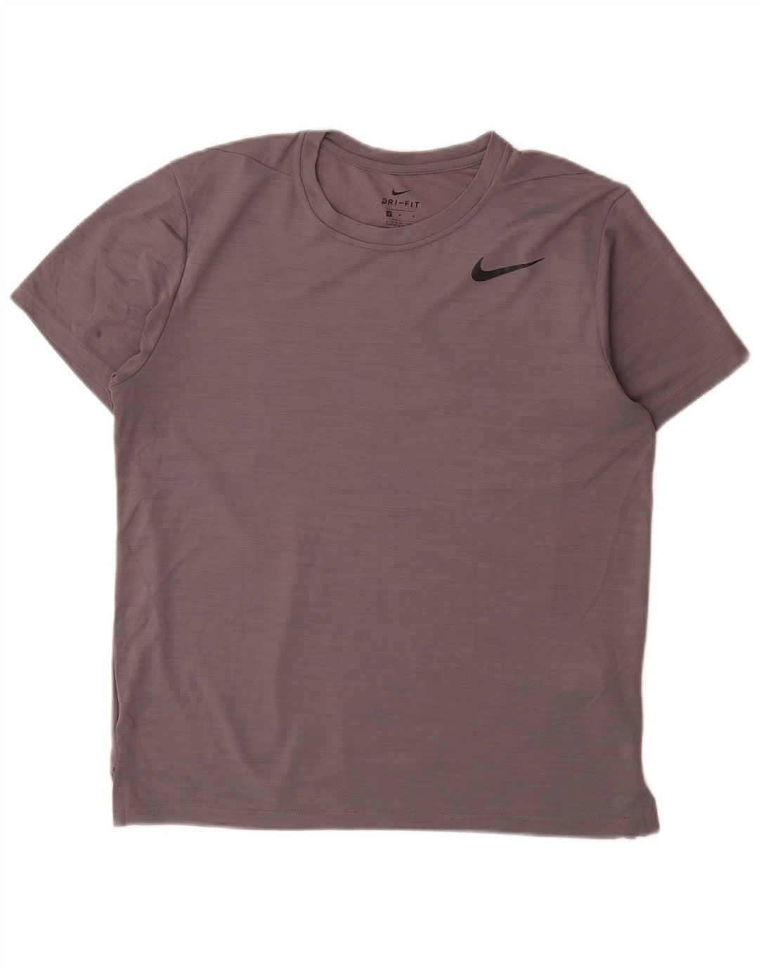 Nike Herren Dri Fit T-Shirt-Oberteil aus mittelgrau meliertem Polyester
