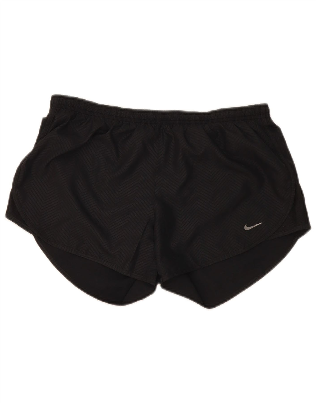 Nike Damen Dri Fit Sportshorts UK 14 Mittelschwarzes Chevron-Polyester