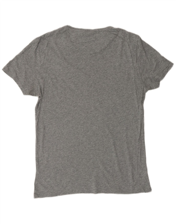CALVIN KLEIN Herren Grafik-T-Shirt-Oberteil aus mittelgrau gesprenkelter Baumwolle