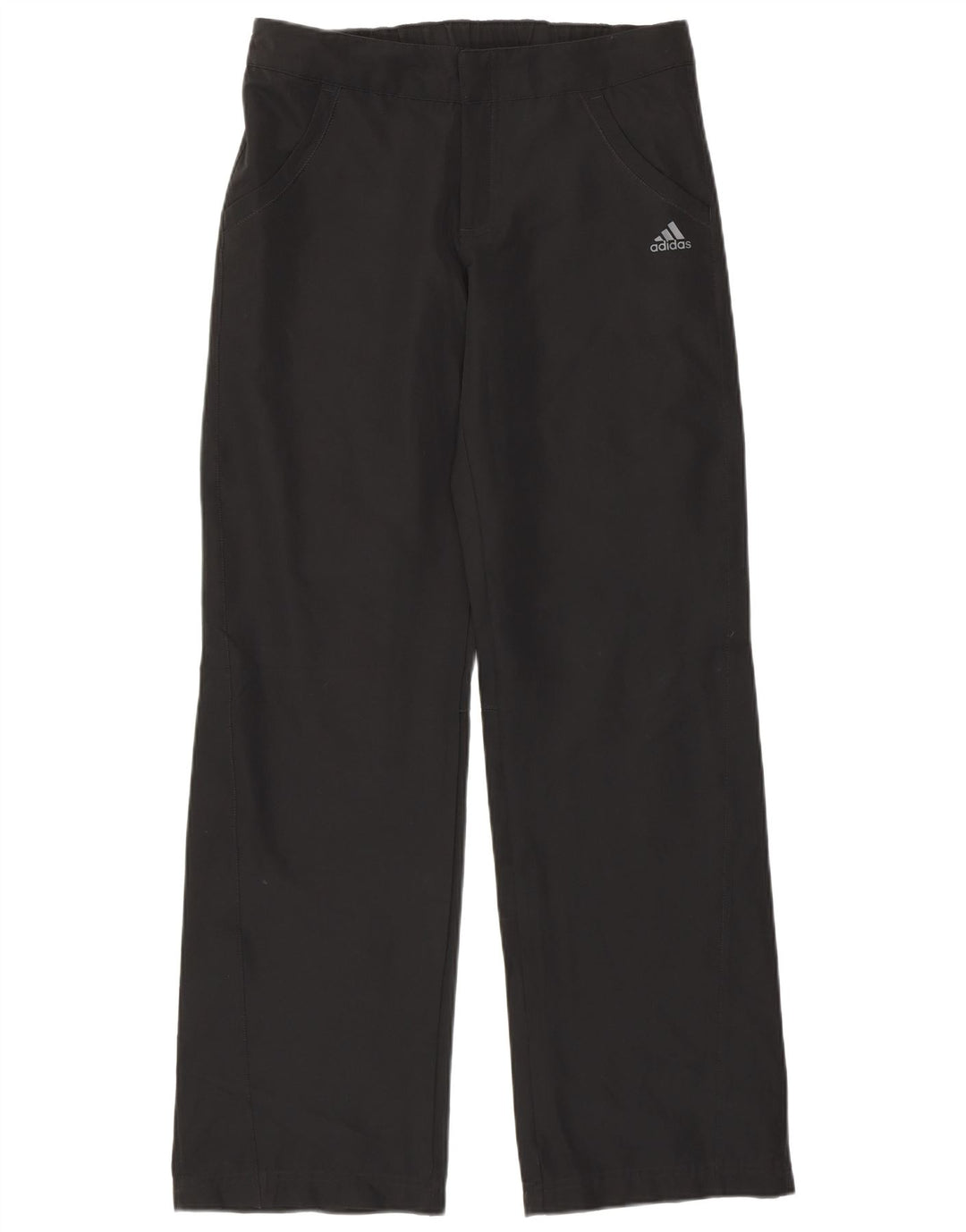 Adidas Damen gerade Hose UK 12 Medium W30 L31 Schwarz Polyester