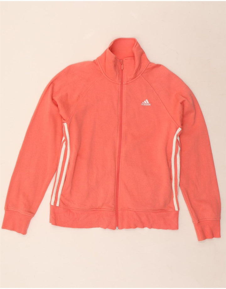 Adidas Damen Trainingsanzug Top Jacke UK 14 Mittelrosa Baumwolle
