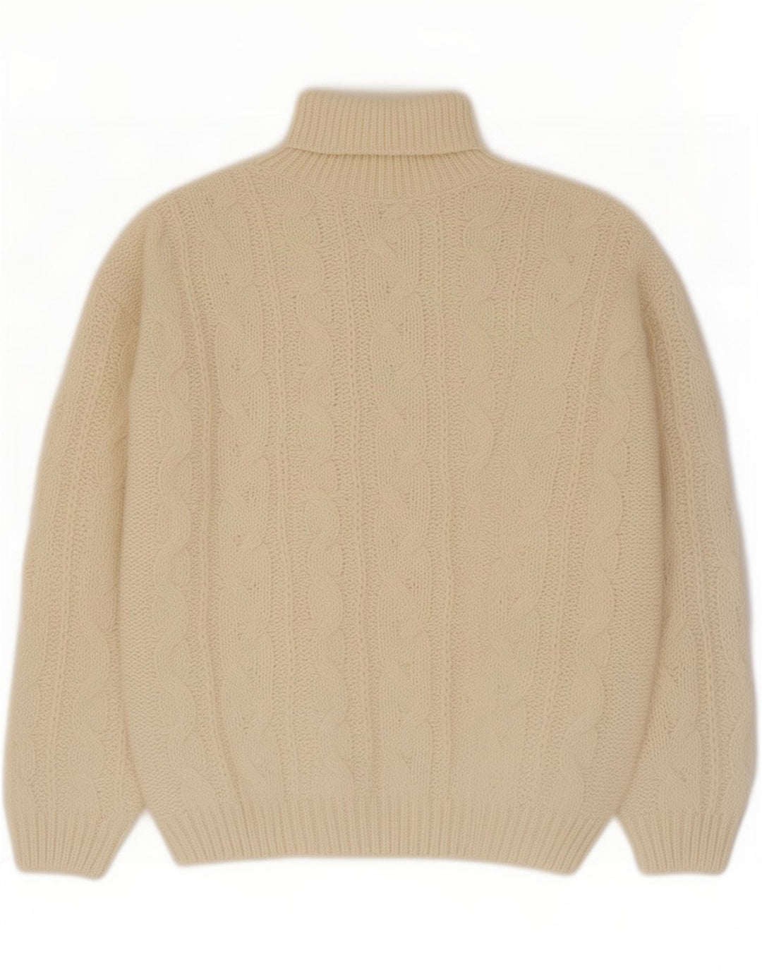Vintage Herren Rollkragenpullover XL Off White Polyacryl