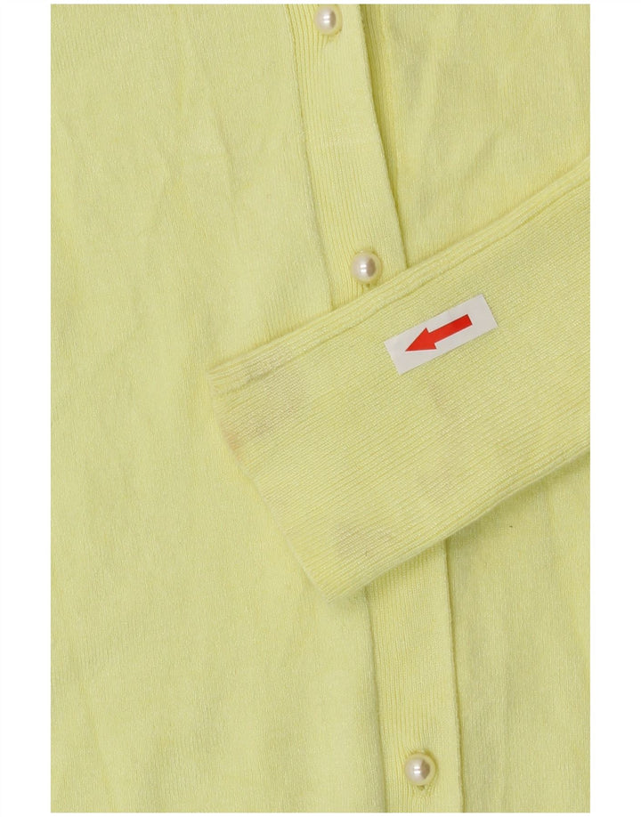Zara Damen-Cardigan-Pullover UK 10 Kleine gelbe Viskose