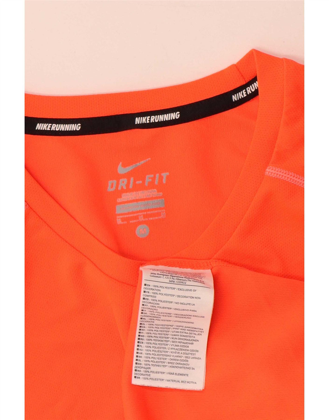 Nike Herren Dri Fit T-Shirt-Oberteil Mittelorangefarbenes Farbblock-Polyester