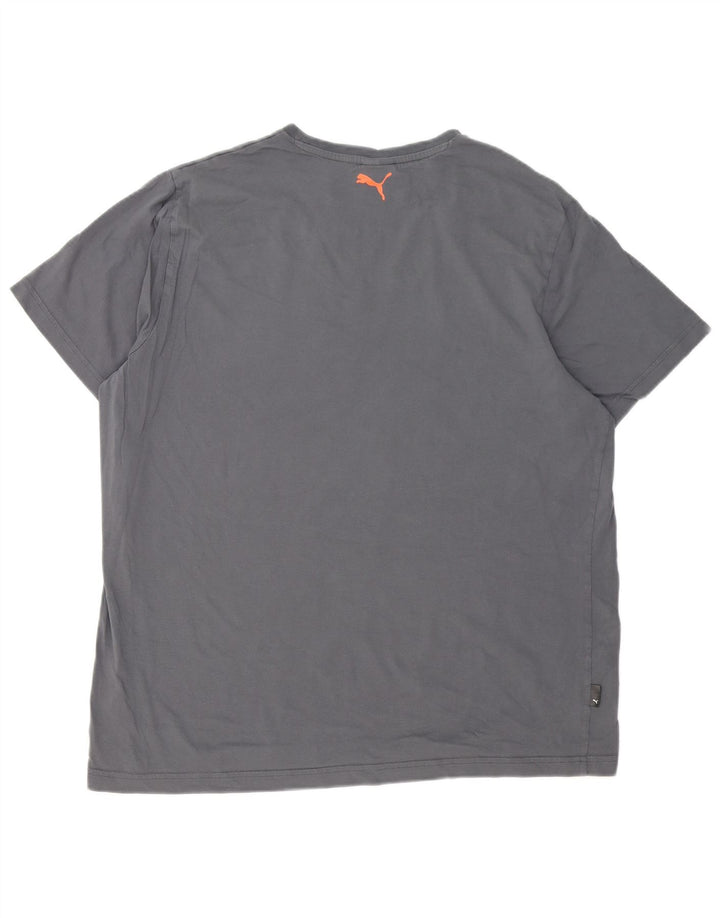 Puma Herren Grafik T-Shirt Top 2XL Grau Baumwolle
