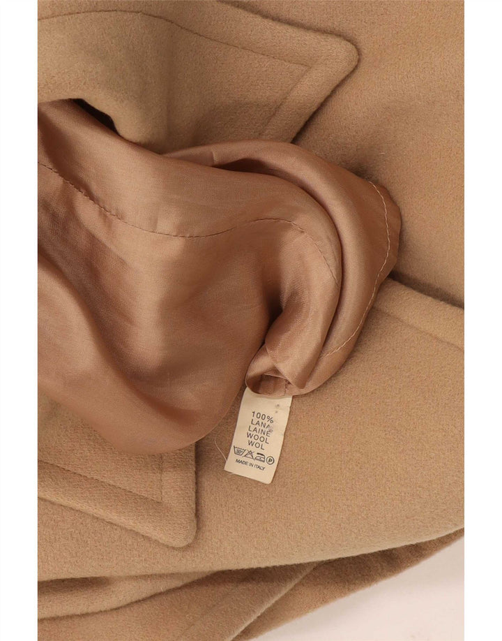 Vintage Damen Poncho Mantel Einheitsgröße Beige Paisley Wolle