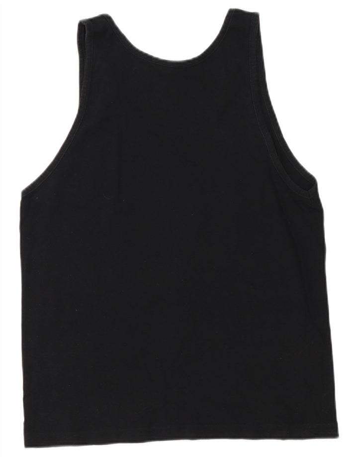 CHAMPION Damen Grafik-Trägershirt UK 10 Small Schwarz Baumwolle
