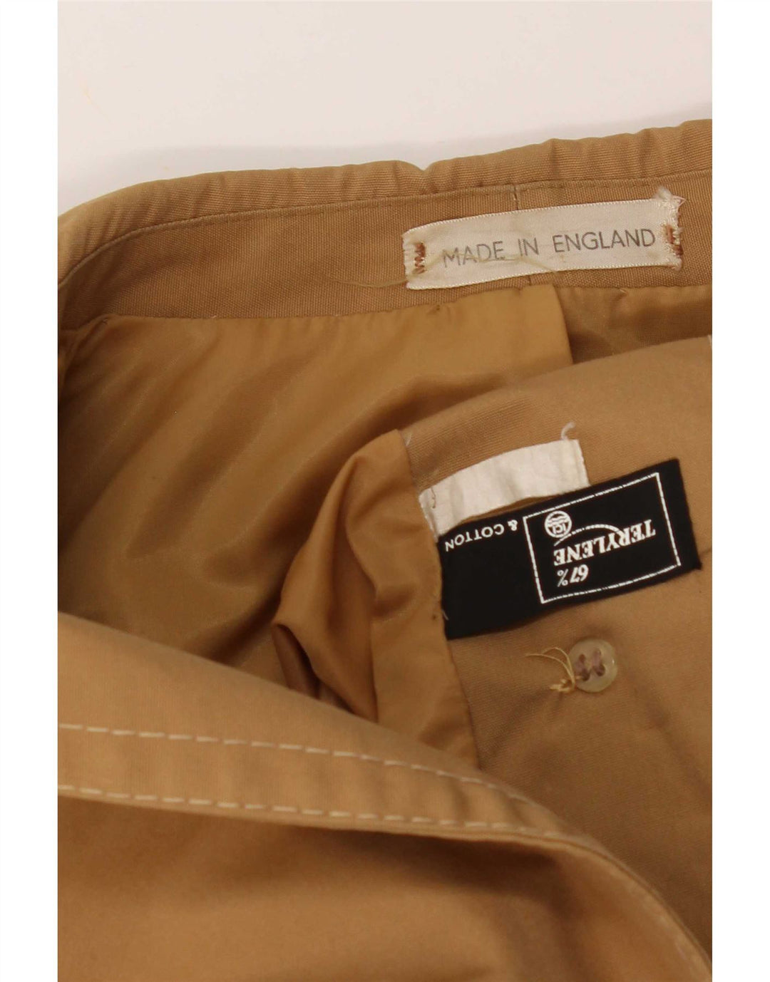 Vintage Herrenmantel UK 40 Große Beige Baumwolle
