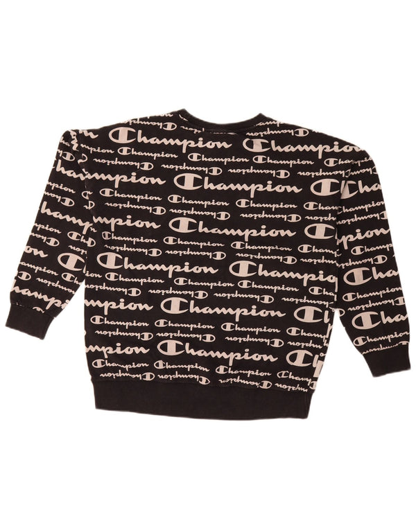 Champion Sweatshirt-Pullover mit Grafik für Mädchen, 15–16 Jahre, 2XL, Schwarz
